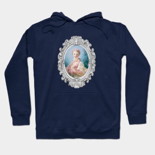 18th century French lady portrait silver Hoodie